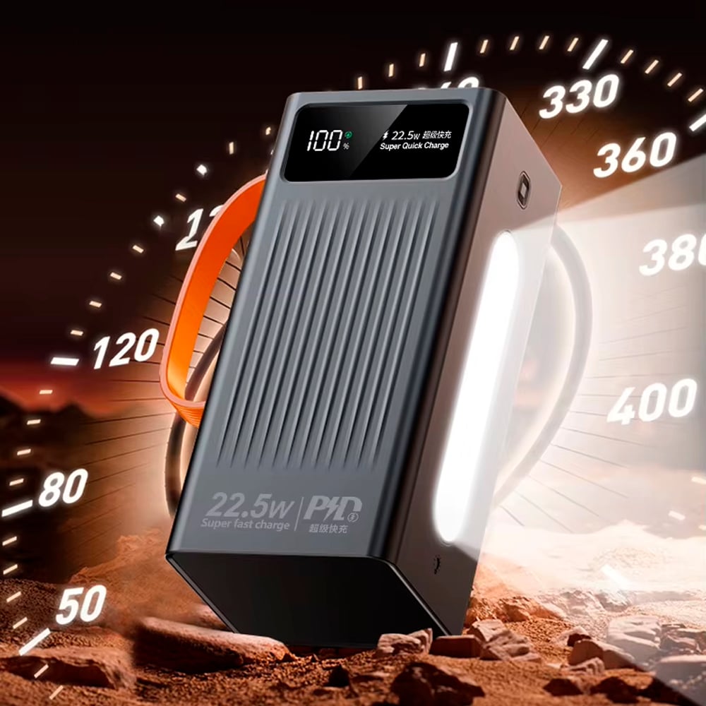 CARGADOR PORTÁTIL POWER BANK SANCI 60000 MAH CARGA RÁPIDA PD65W NEGRO - 4