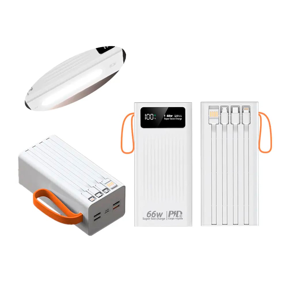 CARGADOR PORTÁTIL POWER BANK SANCI 60000 MAH CARGA SUPER RÁPIDA PD 65 W BLANCO - 2