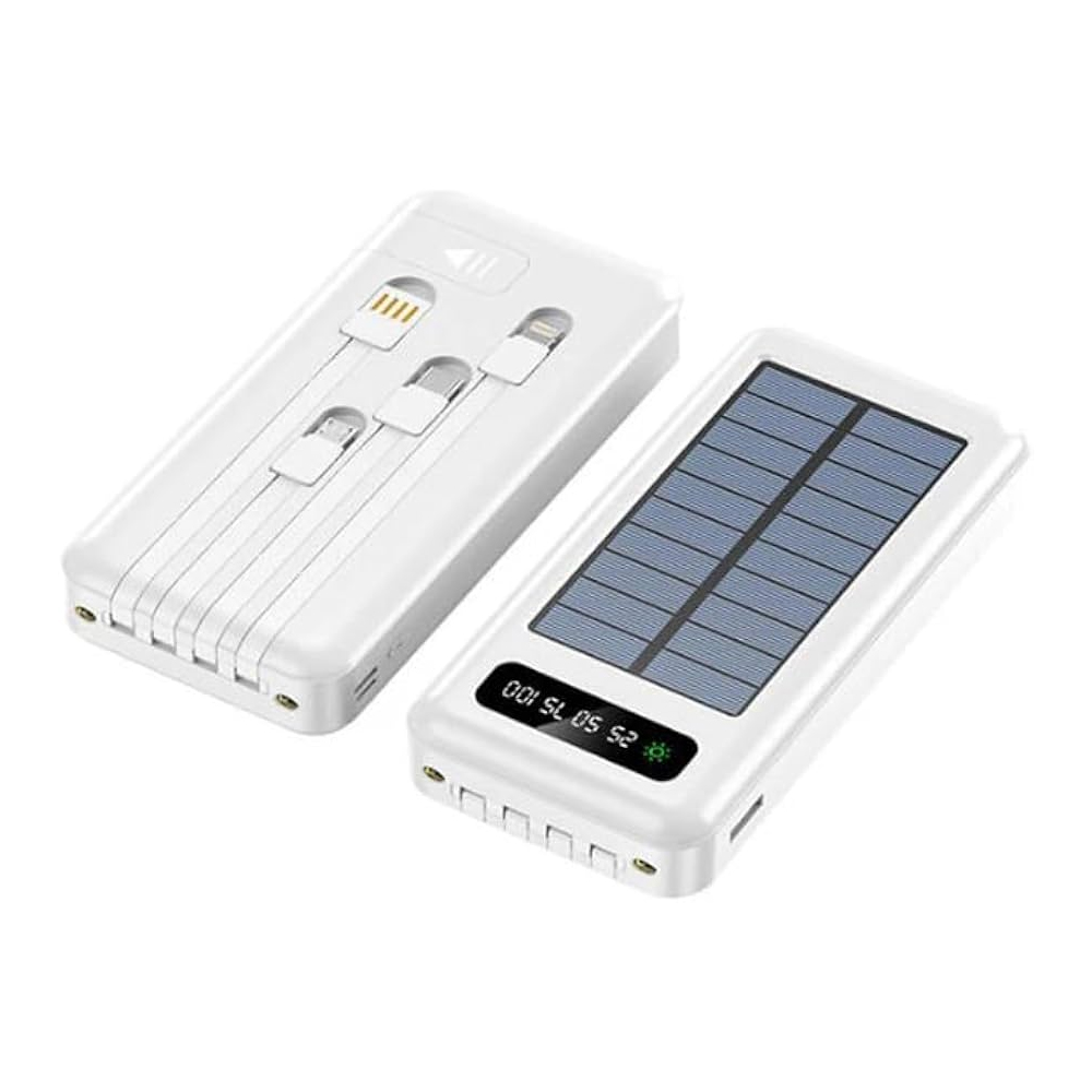 CARGADOR PORTÁTIL POWER BANK 15000 MAH DEMGEL BLANCO 4 CABLES INTEGRADOS - 2