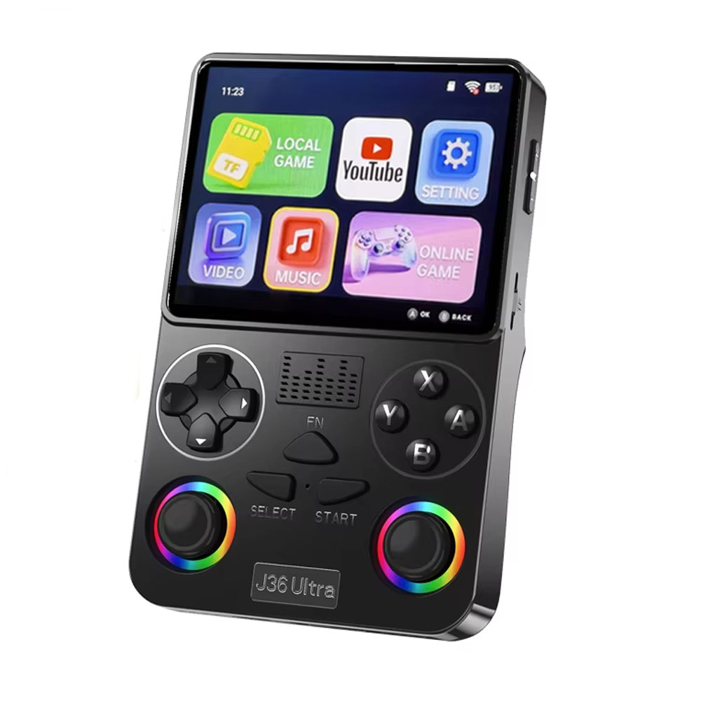 CONSOLA DE VIDEOJUEGOS PORTÁTIL RETRO J36 ULTRA HD NEGRO FUNDA GRATIS - 2