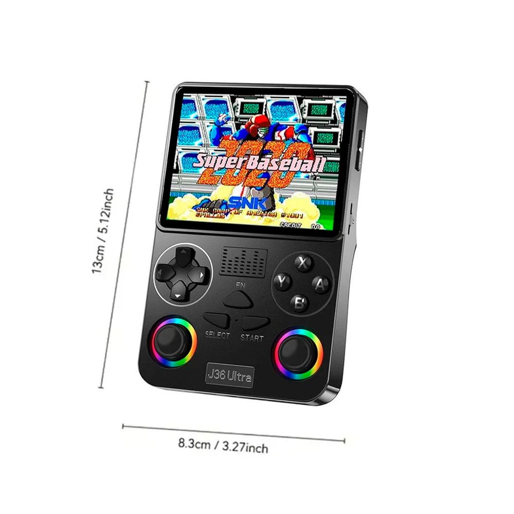 CONSOLA DE VIDEOJUEGOS PORTÁTIL RETRO J36 ULTRA HD NEGRO FUNDA GRATIS - 4
