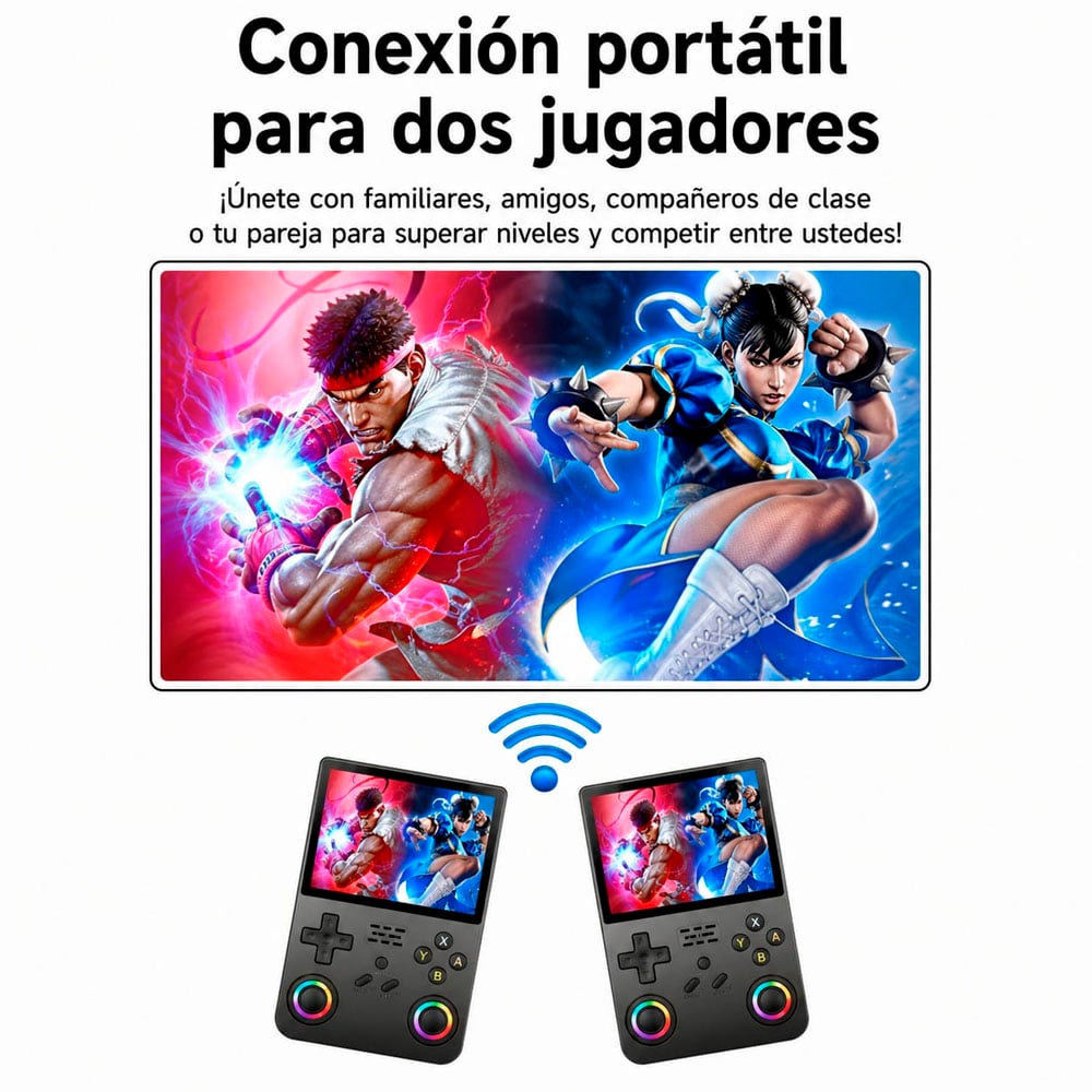 CONSOLA DE VIDEOJUEGOS PORTÁTIL RETRO J36 ULTRA HD NEGRO FUNDA GRATIS - 5