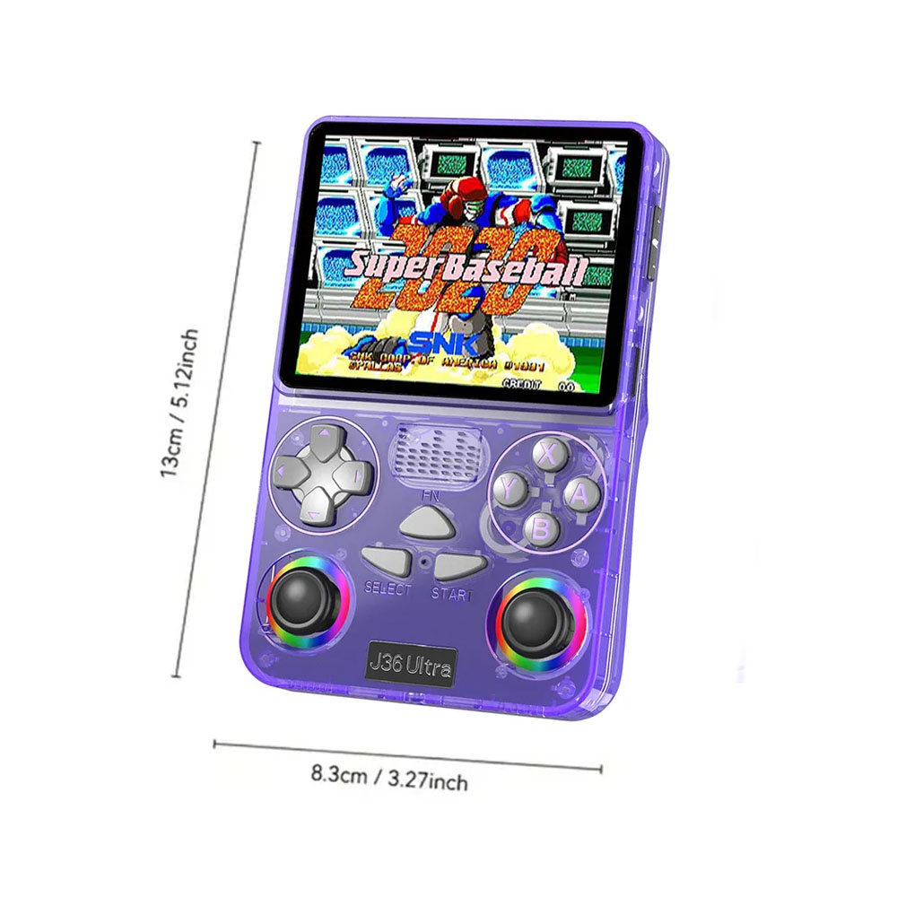 CONSOLA DE VIDEOJUEGOS PORTÁTIL RETRO J36 ULTRA HD MORADO FUNDA GRATIS - 4