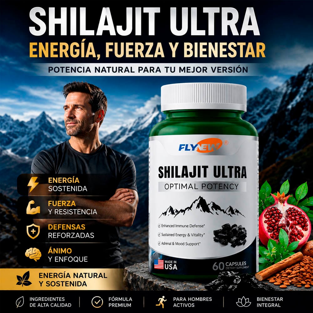 SHILAJIT ULTRA SUPLEMENTO PREMIUM PARA ENERGÍA Y VITALIDAD 60 CÁPSULAS