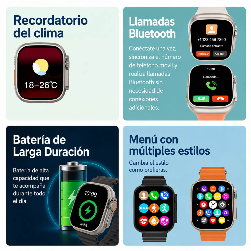 SMARTWATCH LAXASFIT ULTRA MAX SERIE 10 BLACK BLUETOOTH 2.19 - 5