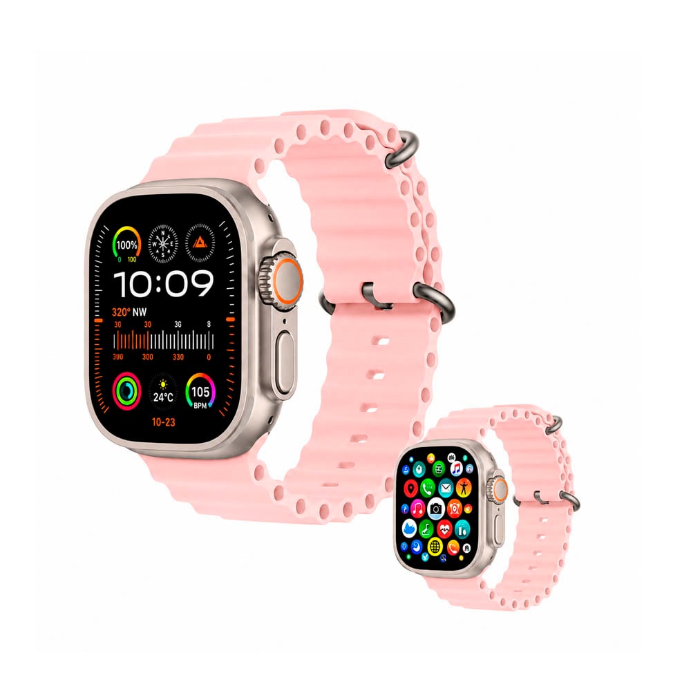 SMARTWATCH LAXASFIT ULTRA MAX SERIE 10 ROSA BLUETOOTH 2.19 - 1