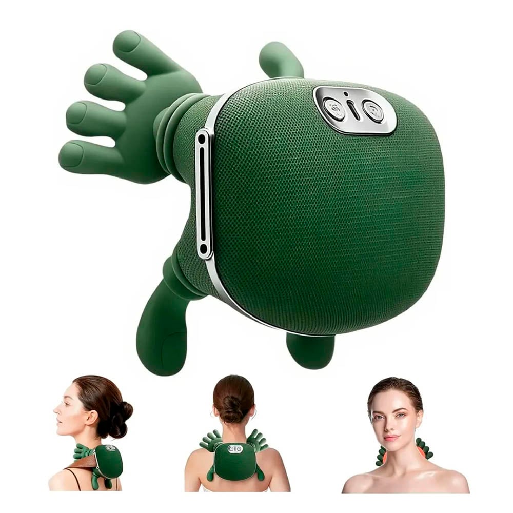 MASAJEADOR DE MANITOS PARA CUELLO Y ESPALDA CON CALOR 4D, 3 NIVELES, RECARGABLE Y PORTÁTIL - 1