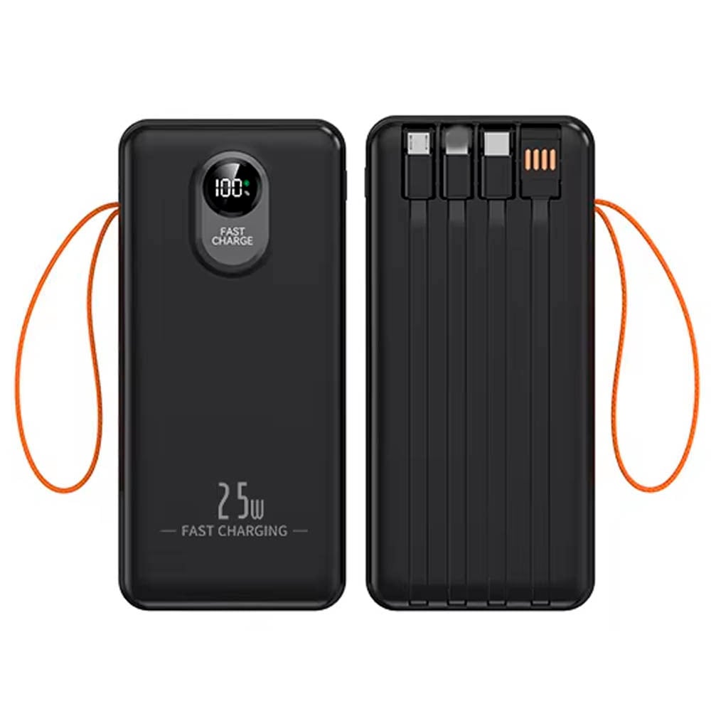 POWER BANK DEMGEL NEGRO 45 000 MAH DE2035 CARGA RÁPIDA PD25W NEGRO 4 CABLES INTEGRADOS - 2