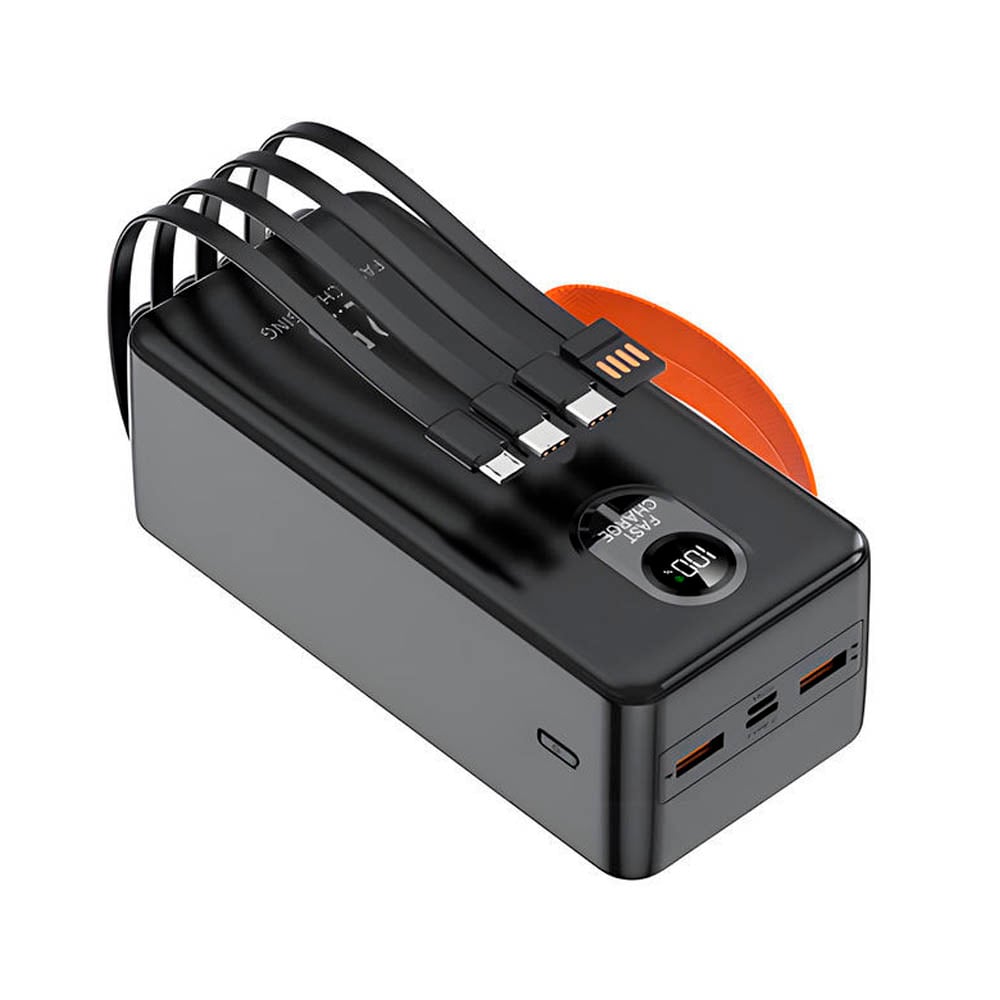 POWER BANK DEMGEL NEGRO 45 000 MAH DE2035 CARGA RÁPIDA PD25W NEGRO 4 CABLES INTEGRADOS - 3