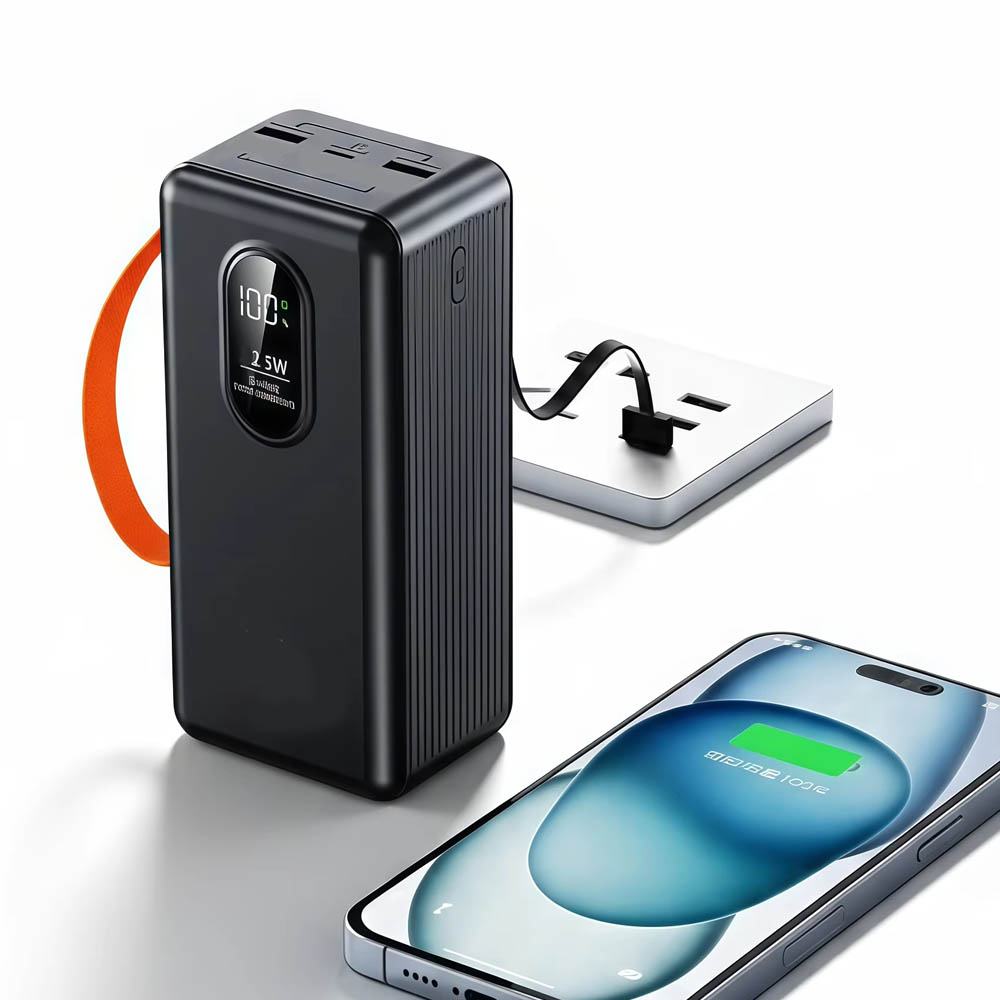 POWER BANK DEMGEL NEGRO 45 000 MAH DE2035 CARGA RÁPIDA PD25W NEGRO 4 CABLES INTEGRADOS - 5