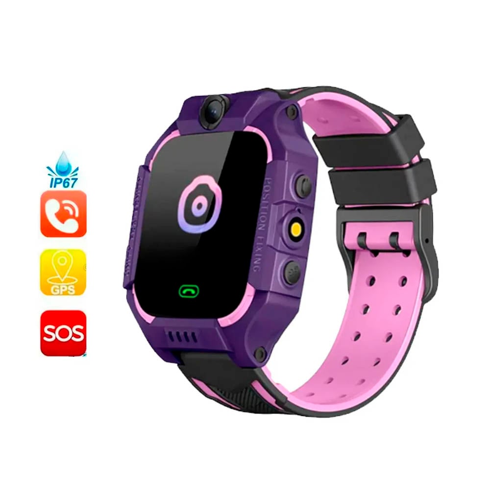 SMARTWATCH NIÑOS CON CHIP Q19 LILA LLAMADAS, RASTREO, CÁMARA Y SOS - 3
