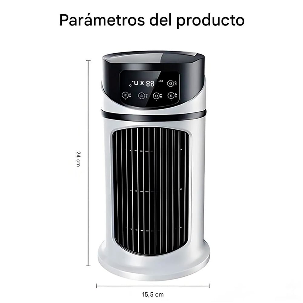 ENFRIADOR DE AIRE PORTÁTIL CON PANEL DIGITAL RGB BLANCO - 5