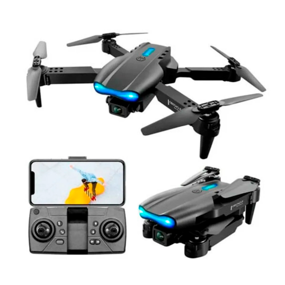 DRONE E99 PRO DOBLE CÁMARA HD LED NEGRO NUEVO MÁS KIT DE ACCESORIOS - 2