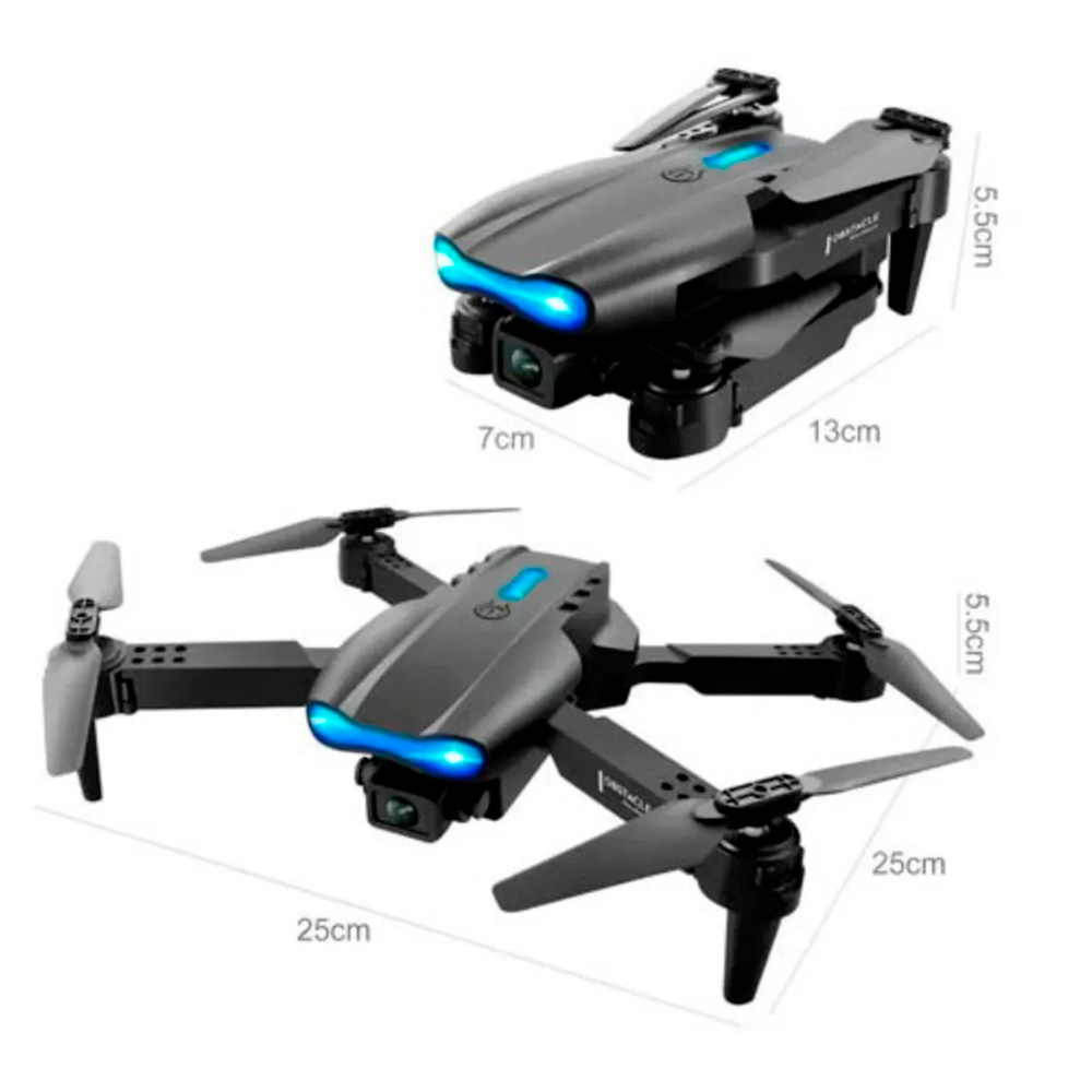 DRONE E99 PRO DOBLE CÁMARA HD LED NEGRO NUEVO MÁS KIT DE ACCESORIOS - 4