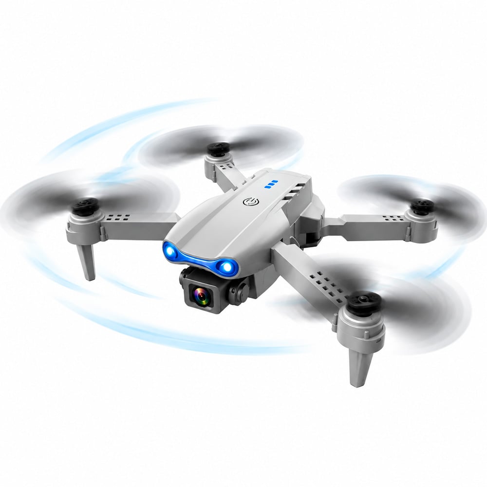 DRONE E99 PRO DOBLE CÁMARA FHD LED GRIS NUEVO MÁS KIT DE ACCESORIOS - 3