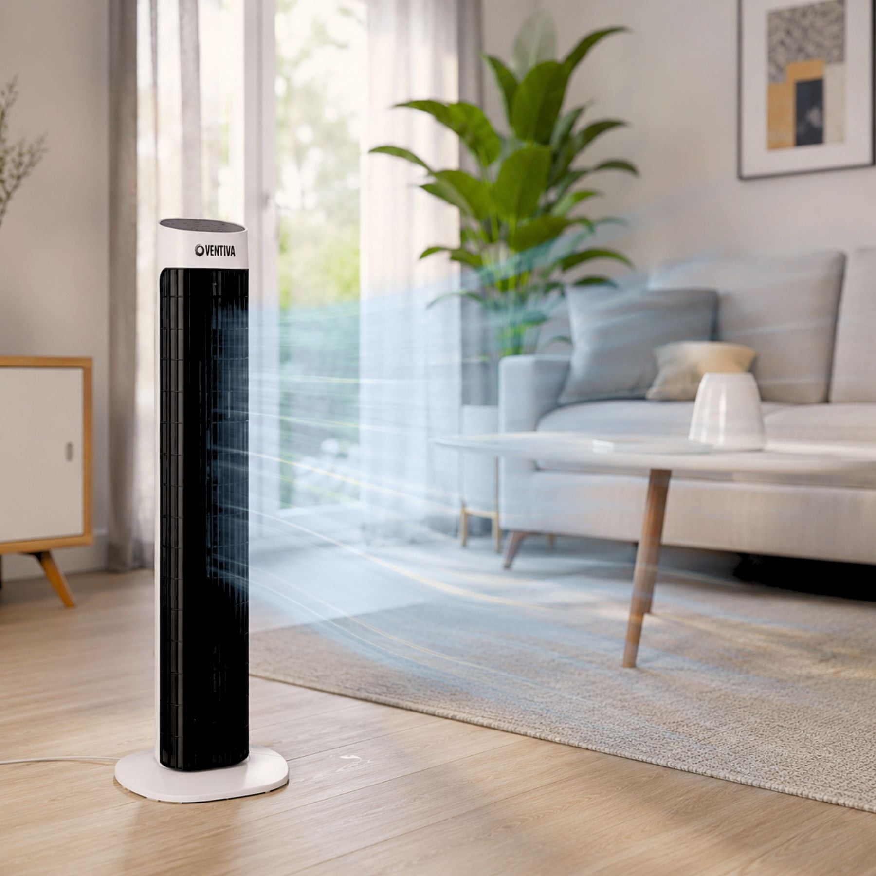 Ventilador de Aire Tipo Torre 78 cm Blanco Pantalla Táctil - 4