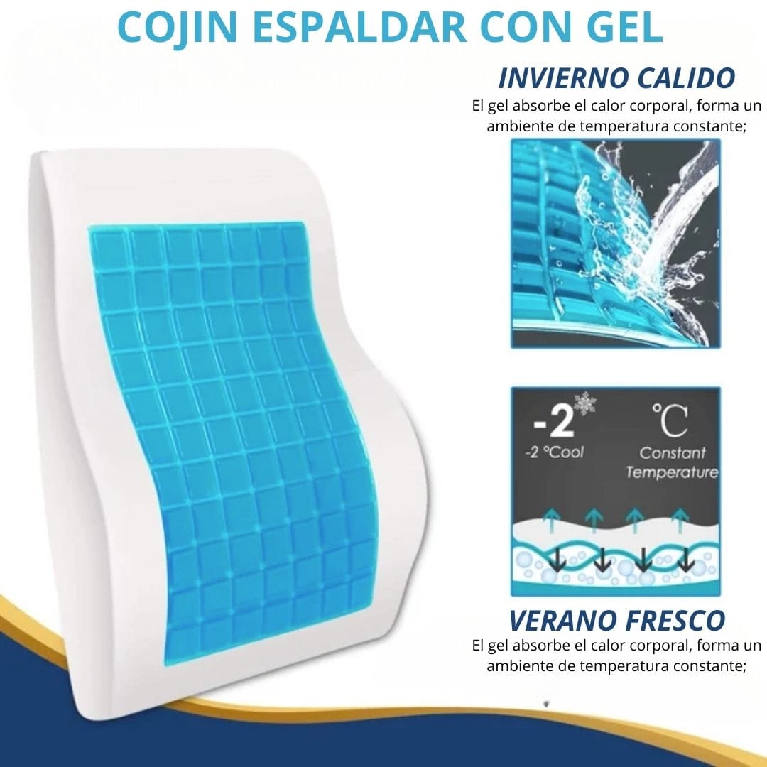 PACK COJINES DAUER NEGRO ORTOPÉDICOS RESPALDAR Y TIPO DONA ANATÓMICO CON GEL TECH + BAMBU - 4