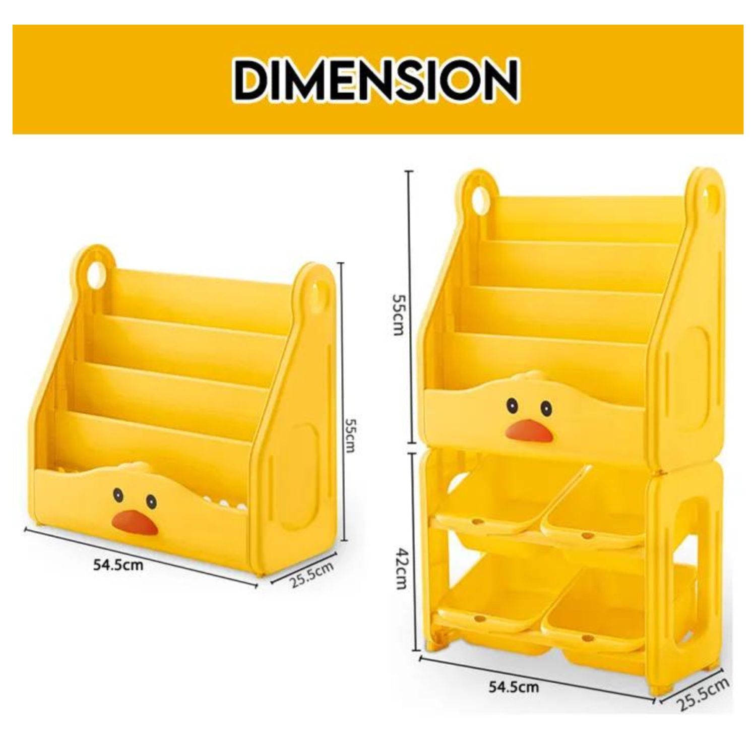 ORGANIZADOR DE LIBROS CON REPISAS PARA JUGUETES LEGOS INFANTIL UNISEX PATITO - 5