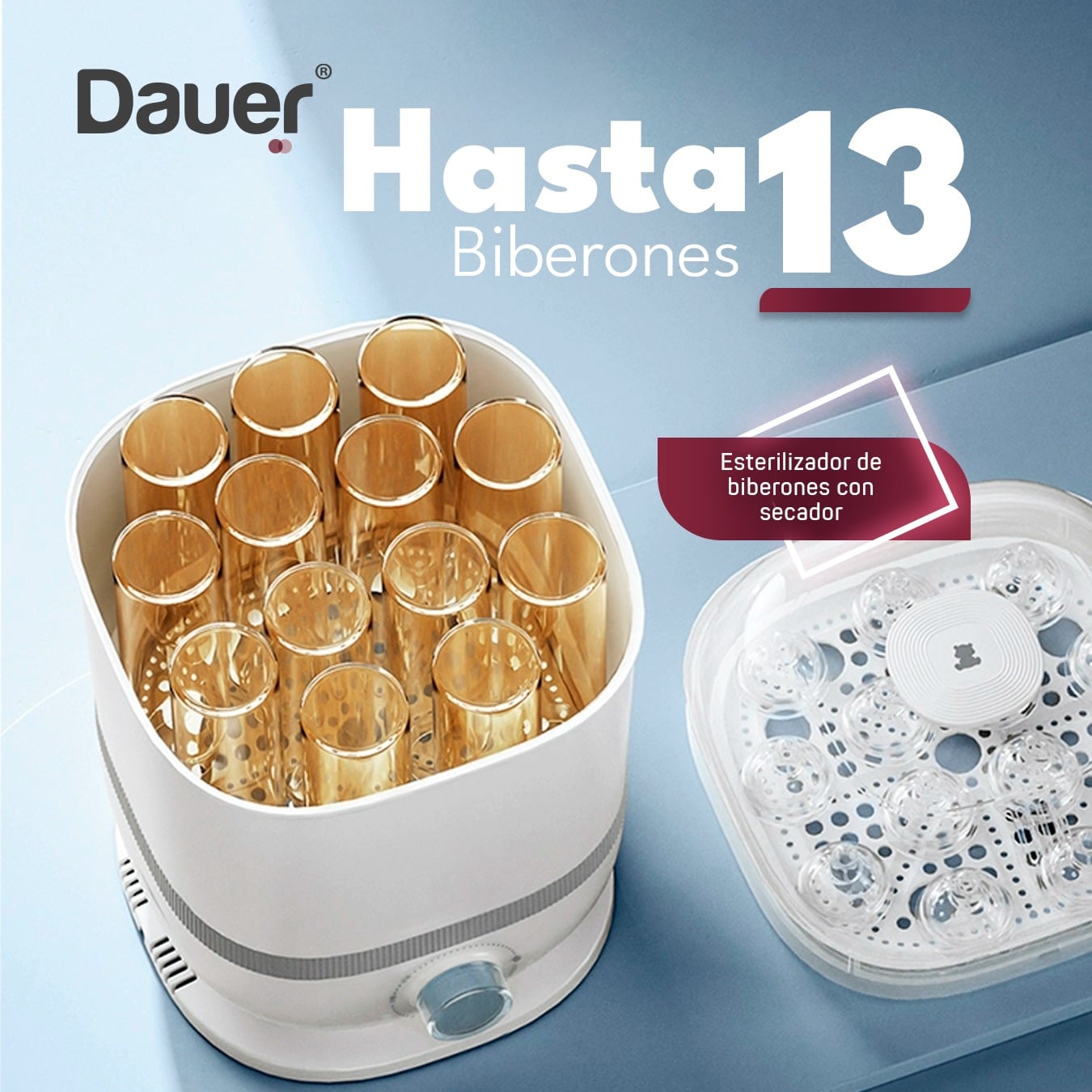 ESTERILIZADOR Y SECADOR DE BIBERONES CON VAPORIZADOR, DISPOSITIVO 3 EN 1 MULTIFUNCIONAL PARA BEBES - 5