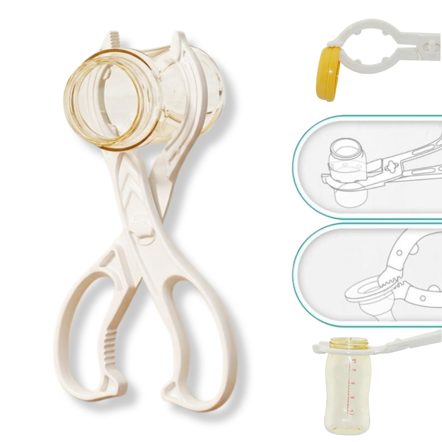 PINZA ANTIDESLIZANTE PARA ESTERILIZACIÓN DE BIBERONES ANTI QUEMADURAS DISEÑO ERGONÓMICO - 1