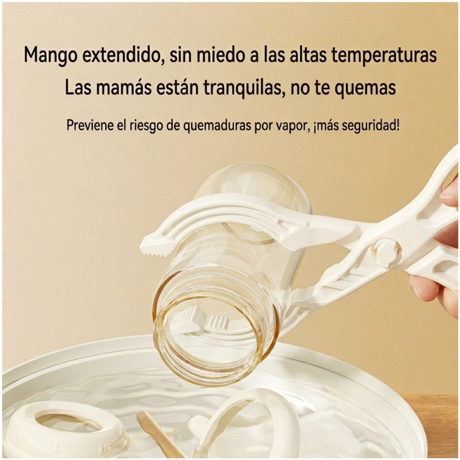 PINZA ANTIDESLIZANTE PARA ESTERILIZACIÓN DE BIBERONES ANTI QUEMADURAS DISEÑO ERGONÓMICO - 2