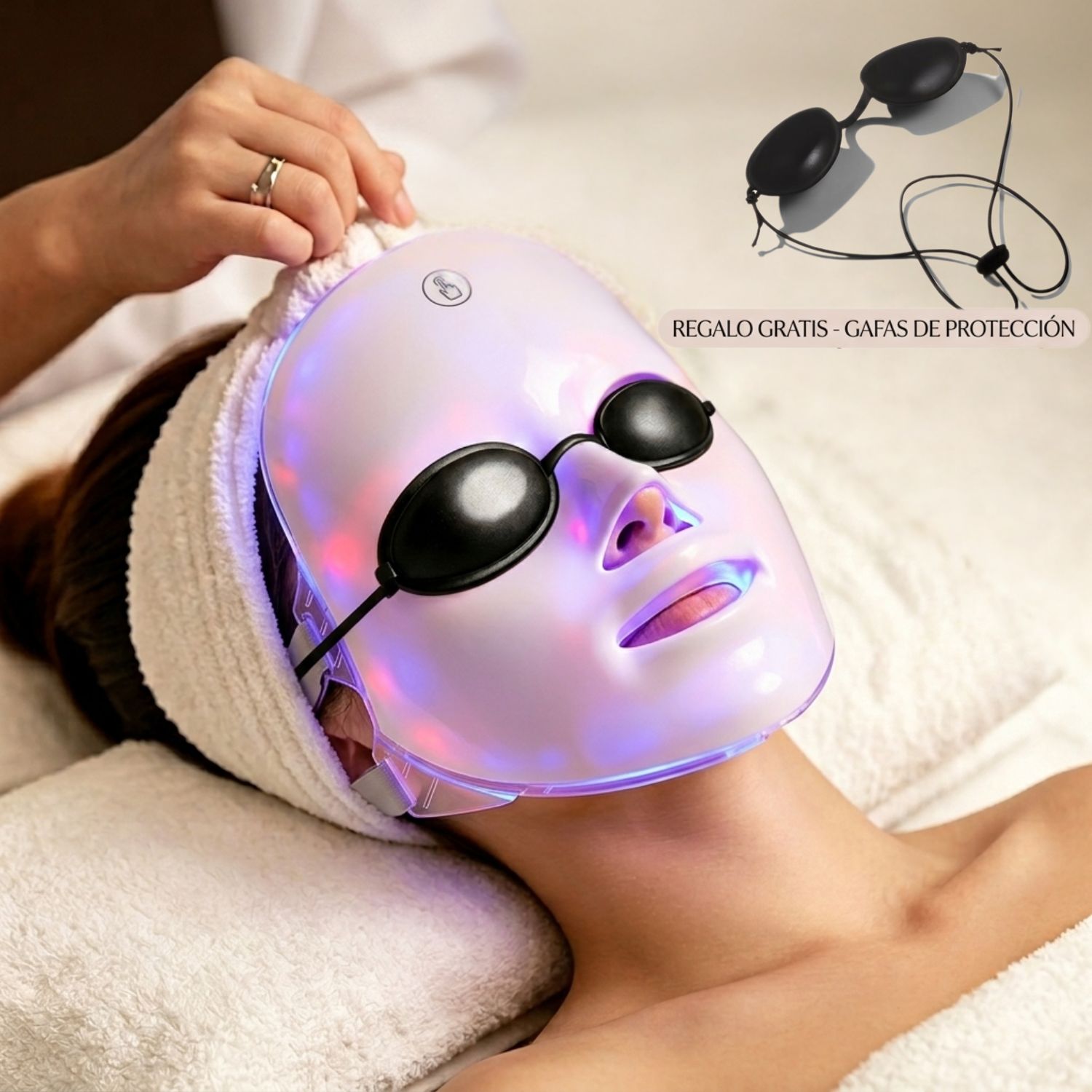 MÁSCARA LED FACIAL 7 EN 1 RECARGABLE CON GAFAS DE PROTECCIÓN DE REGALO - 2