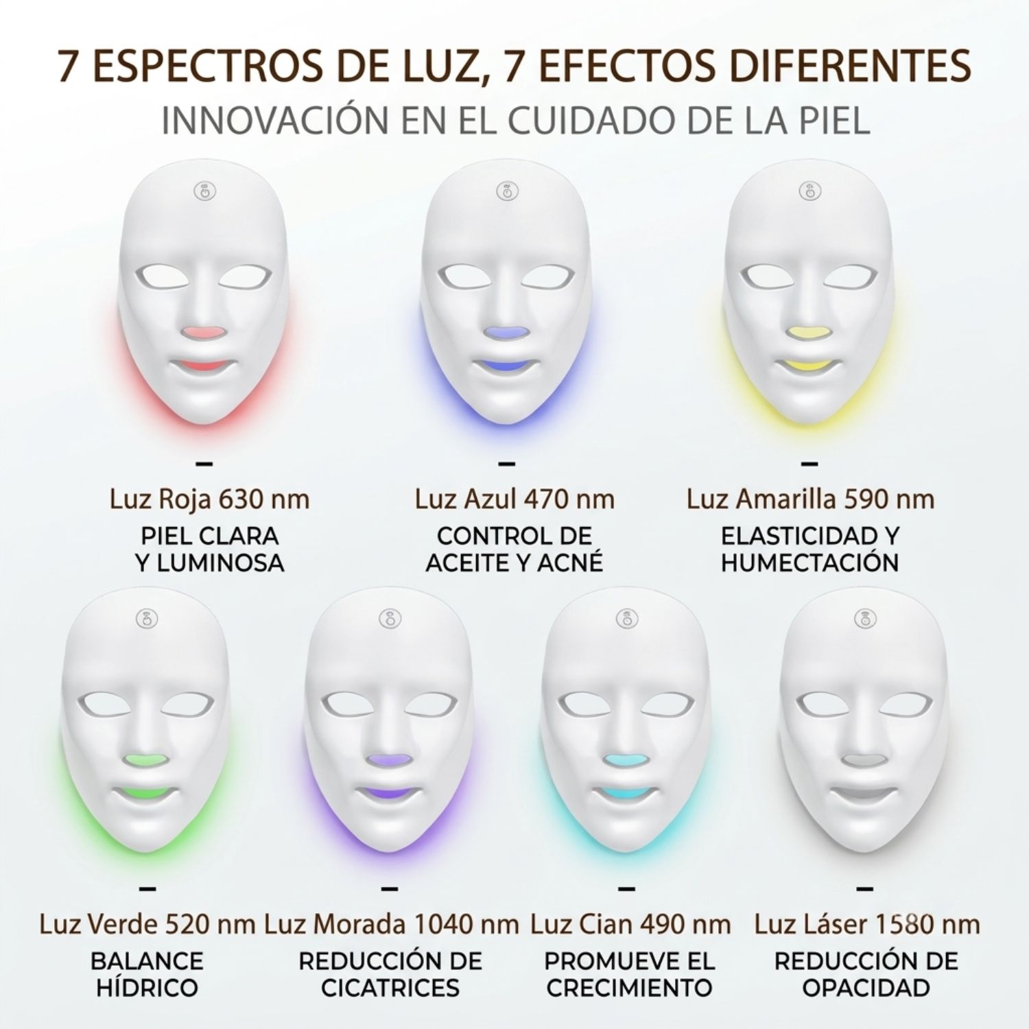 MÁSCARA LED FACIAL 7 EN 1 RECARGABLE CON GAFAS DE PROTECCIÓN DE REGALO - 3