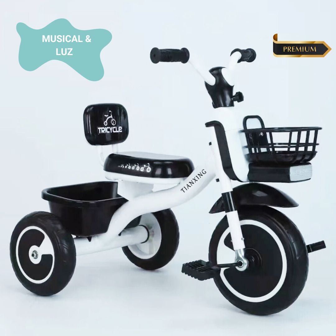 TRICICLO HELIOS ECOGRILL BLANCO NIÑOS MUSICAL Y LUZ MULTIFUNCIONAL - 1