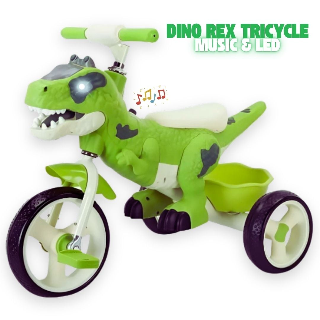 TRICICLO DINOSAURIO REX MUSICAL Y LED PARA NIÑOS - 1