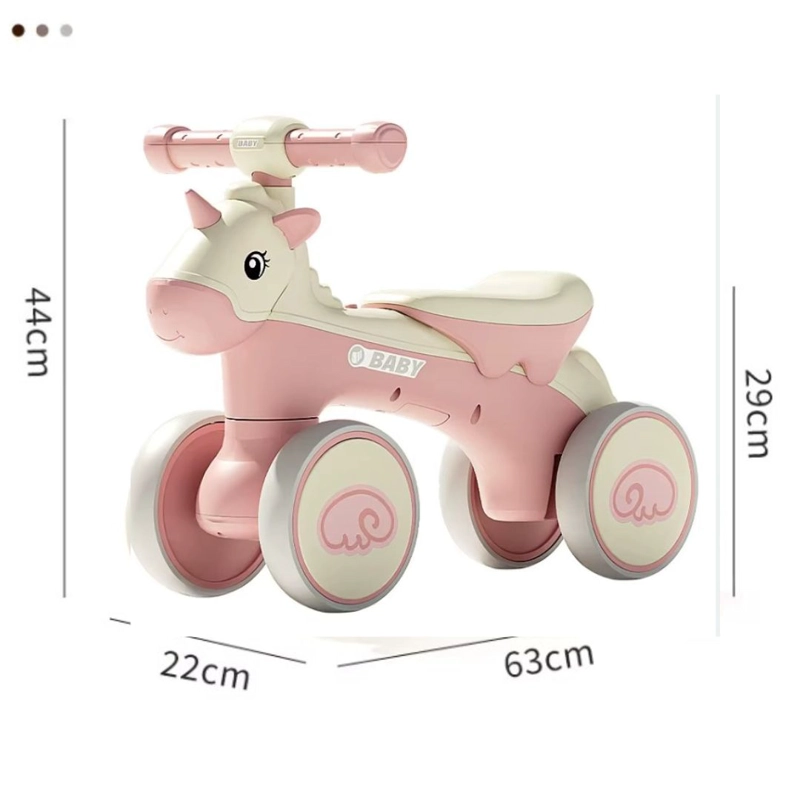 BICICLETA SCOOTER UNICORNIO PARA NIÑOS CON LUCES Y MUSICA - ROSADO - 3