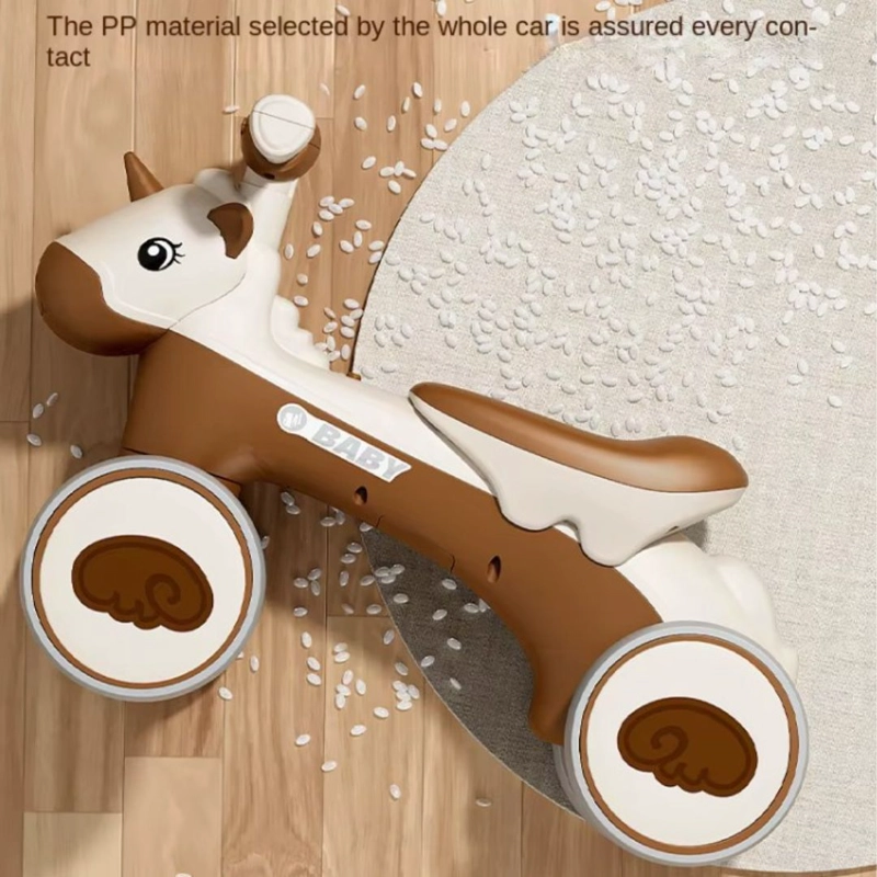 BICICLETA SCOOTER UNICORNIO PARA NIÑOS CON LUCES Y MUSICA - COFFE - 4