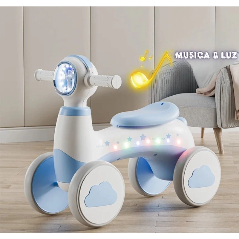 TRICICLO CORREPASILLOS ESPACIAL MUSICAL Y LUZ PARA NIÑOS COLOR CELESTE - 3