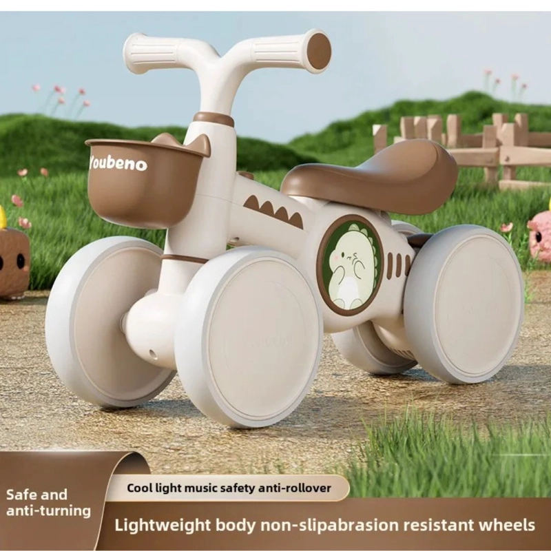 TRICICLO CORREPASILLOS SCOOTER DINO MUSICAL Y LUZ PARA NIÑOS COLOR BLANCO - 2