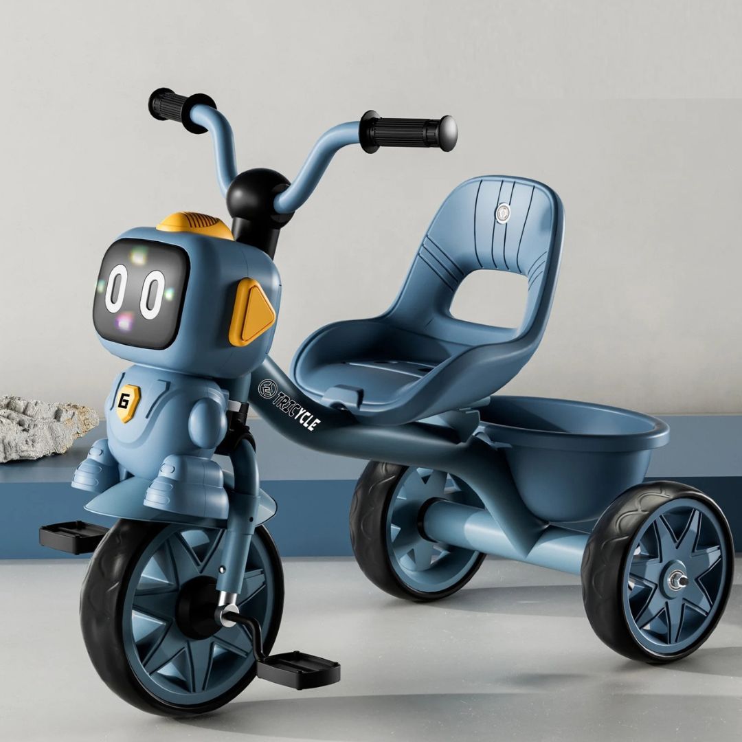 TRICICLO PARA NIÑOS TRICYBOT MUSICAL Y LUZ COLOR AZUL - 3