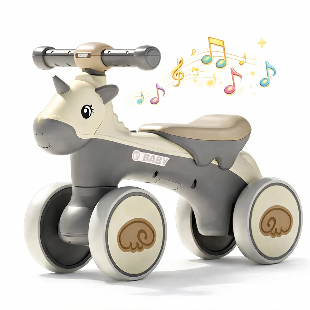 BICICLETA SCOOTER UNICORNIO PARA NIÑOS CON LUCES Y MUSICAL - GRIS - 2