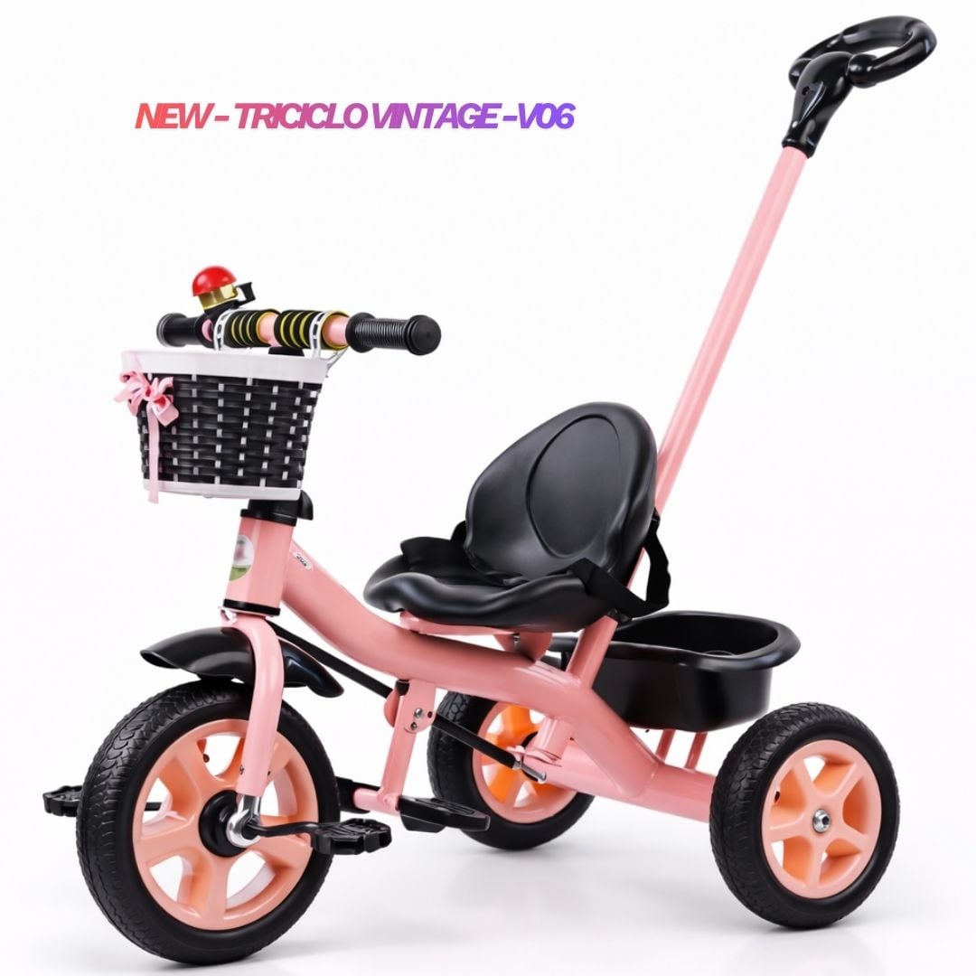 TRICICLO GUIADOR VINTAGE PARA NIÑOS - 1