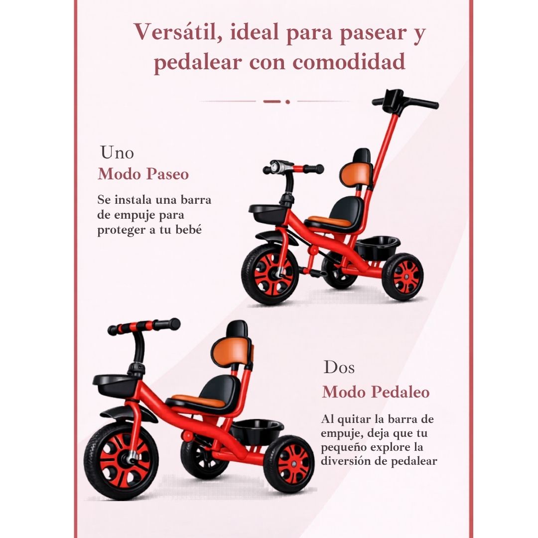 TRICICLO GUIADOR FLASH LIGTH PARA NIÑOS - 3