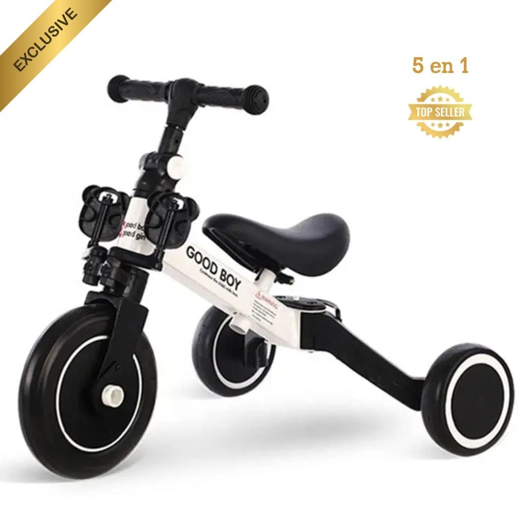 BICICLETA TRICICLO HELIOS ECOGRILL BLANCO 5 EN 1 PLEGABLE NIÑOS - 1