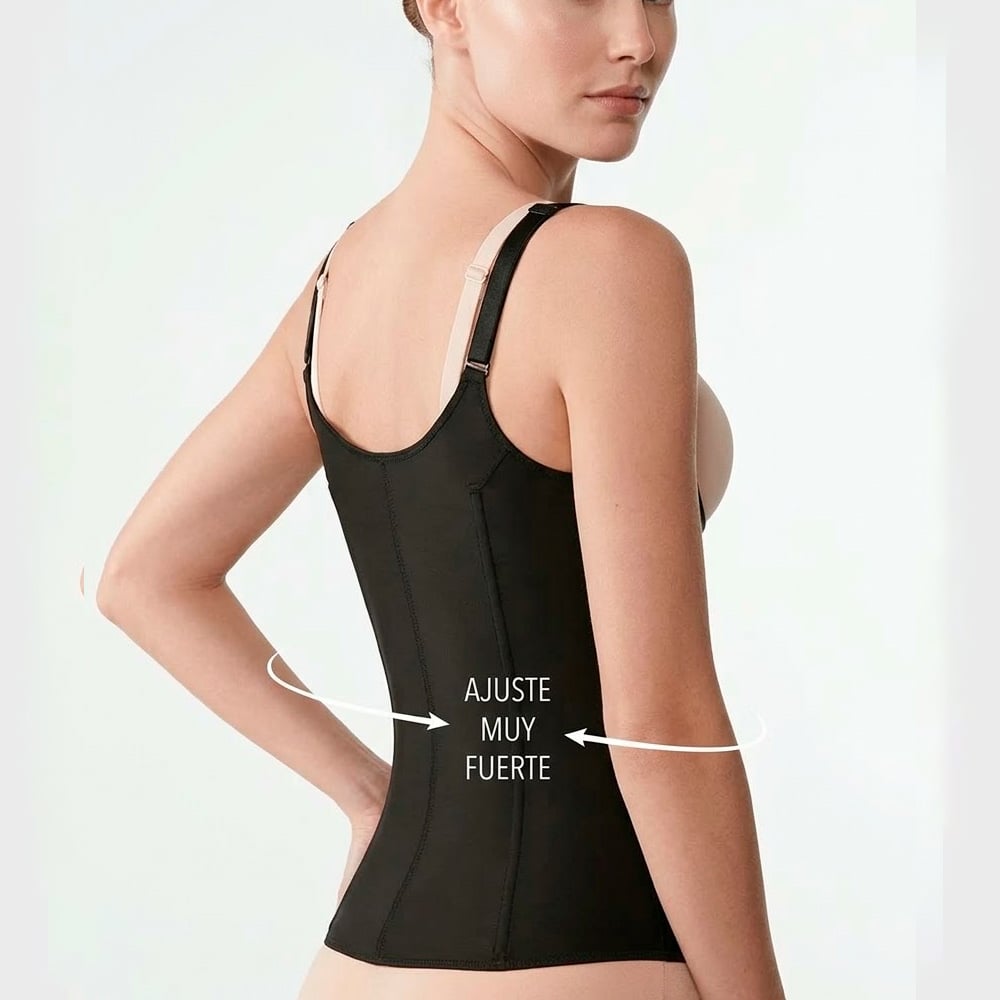 FAJA MUJER SILHOUETTE NEGRO 8 REDUCTORA CHALECO CON TIRANTES - 4