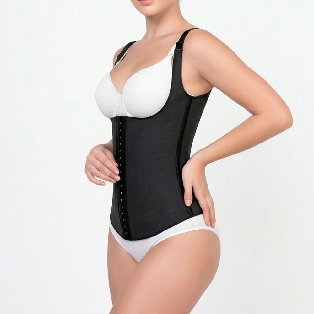 FAJA MUJER SILHOUETTE NEGRO 1822 CHALECO LÁTEX - 5