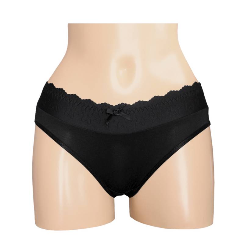BIKINI DESCADERADO EN MICROFIBRA PETER PAN NEGRO - 1