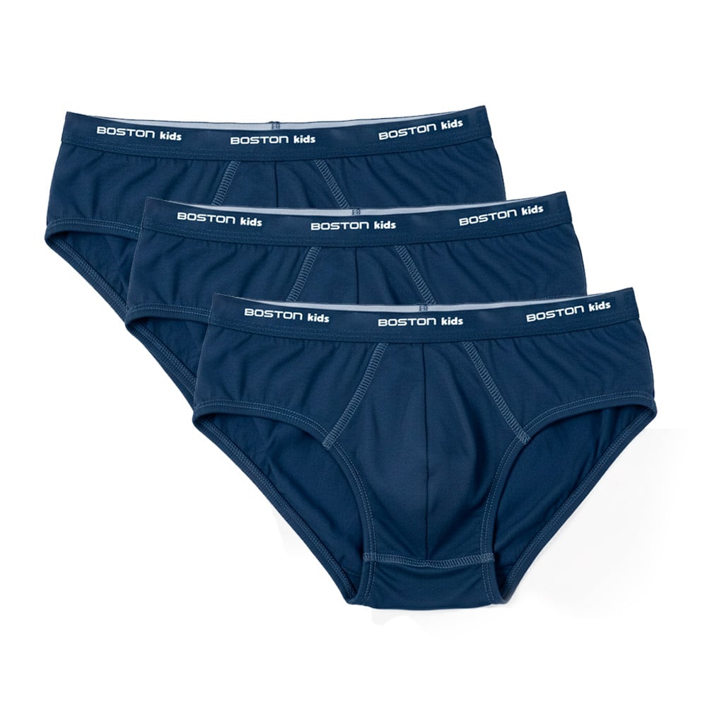 PACK 3 CALZONCILLOS ALGODÓN NIÑO BOSTON AZUL ACERO 879N KIDS - 1