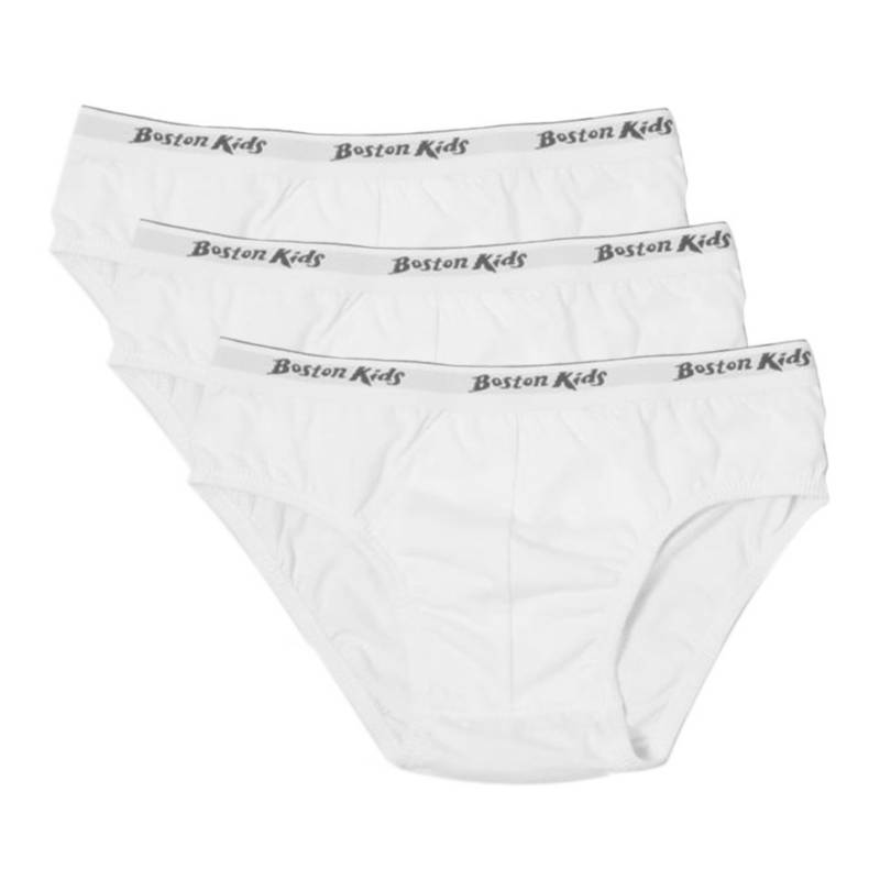 PACK 3 CALZONCILLOS ALGODÓN NIÑO BOSTON BLANCO 879N KIDS - 1