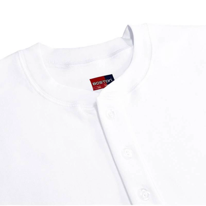 CAMISETA BOSTON MANGA LARGA DE FRANELA CON BOTONES - BLANCO - 2