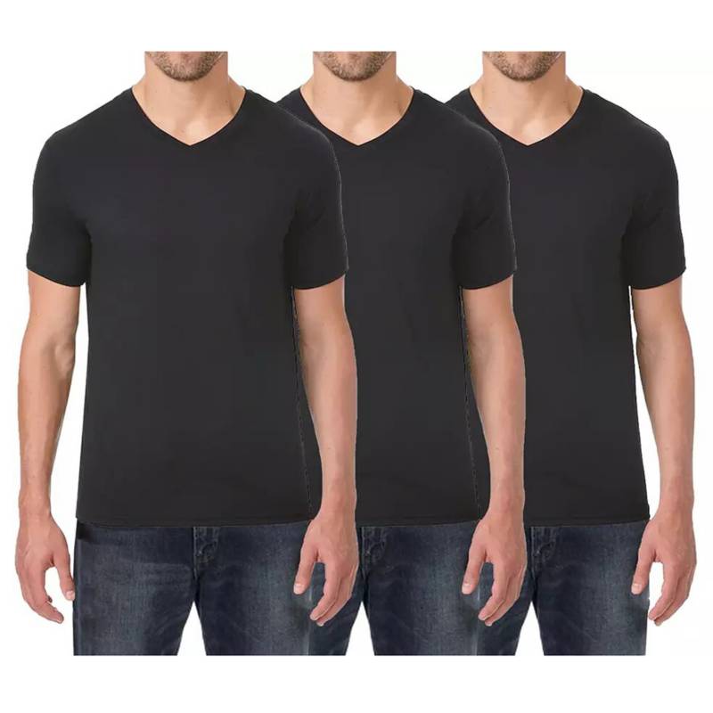 PACK X3 POLOS ALGODÓN BOSTON NEGRO 929 CUELLO V - 1