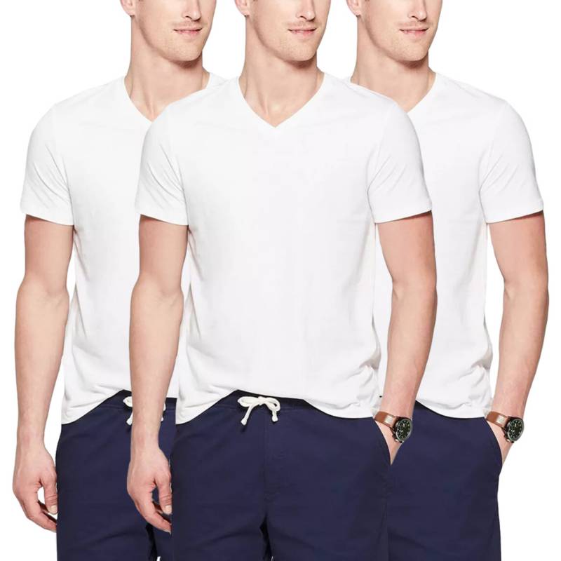 PACK X3 POLOS ALGODÓN BOSTON BLANCO 929 CUELLO V - 1