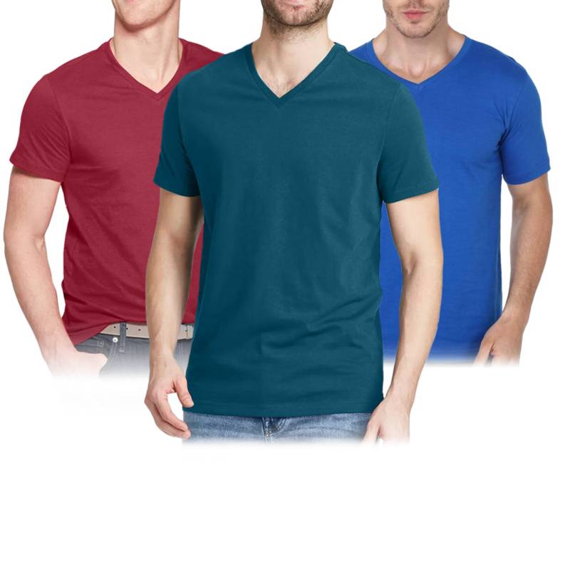 PACK X3 POLOS ALGODÓN BOSTON MULTICOLOR 929 CUELLO V - 1