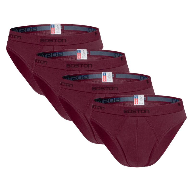 PACK 4 CALZONCILLOS ALGODÓN HOMBRE BOSTON 879 VINO - 1