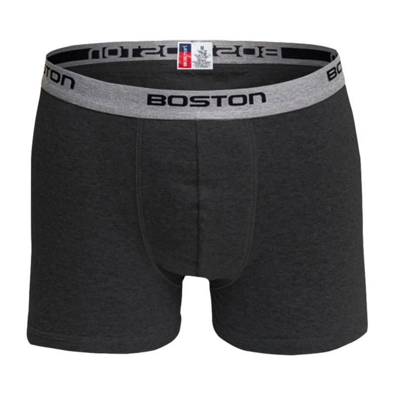 BÓXER BOSTON CORTO ELÁSTICO VISIBLE PLOMO OSCURO - 1