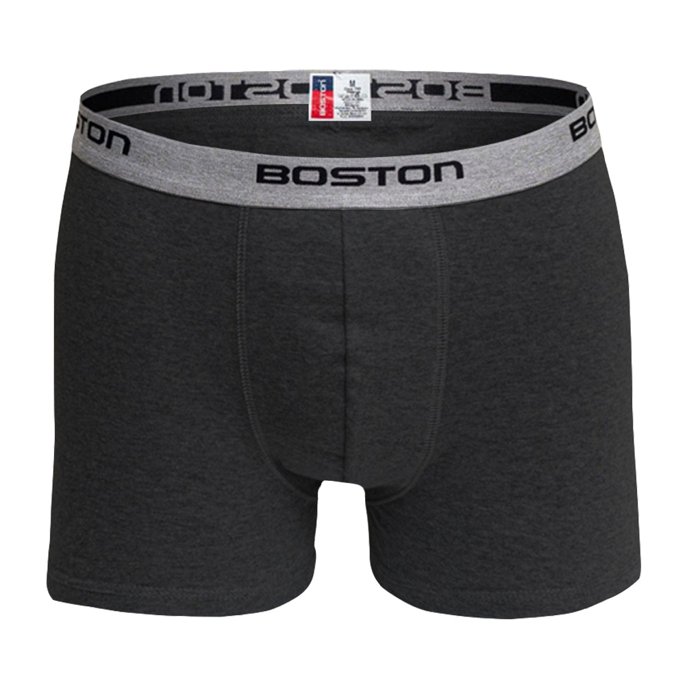 BÓXER BOSTON CORTO ELÁSTICO VISIBLE PLOMO OSCURO - 1
